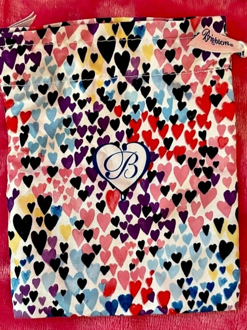 Brighton Heart Print Cosmetic Pouch Multicolor Like New